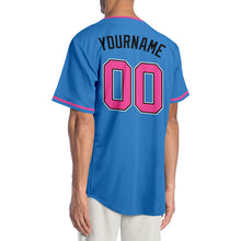 Laden Sie das Bild in den Galerie-Viewer, Custom Powder Blue Pink-Black Authentic Baseball Jersey
