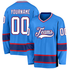 Load image into Gallery viewer, Custom Powder Blue White-Royal Hockey Jersey
