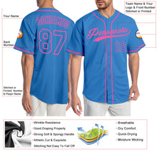 Load image into Gallery viewer, Custom Powder Blue Powder Blue-Pink Authentic Baseball Jersey
