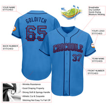Laden Sie das Bild in den Galerie-Viewer, Custom Powder Blue Navy-Red Authentic Drift Fashion Baseball Jersey
