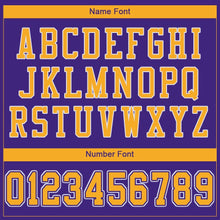 Load image into Gallery viewer, Custom Purple Gold-White Mesh Authentic Football Jersey
