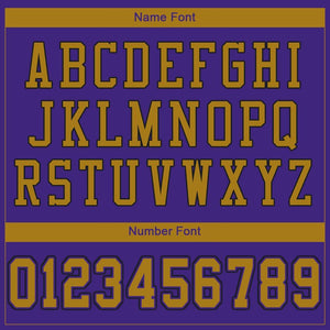 Custom Purple Old Gold-Black Mesh Authentic Football Jersey