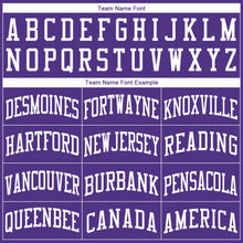 Load image into Gallery viewer, Custom Purple White Round Neck Basketball Jersey
