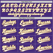 Загрузить изображение в средство просмотра галереи, Custom Purple White-Gold Authentic Baseball Jersey
