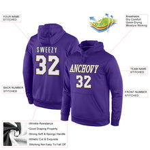 Load image into Gallery viewer, Custom Stitched Purple White-Old Gold Sports Pullover Sweatshirt Hoodie
