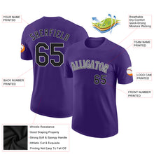 Load image into Gallery viewer, Custom Purple Black-Gray Performance T-Shirt
