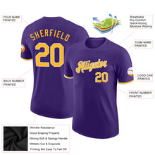 Load image into Gallery viewer, Custom Purple Gold-White Performance T-Shirt
