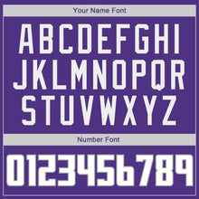 Load image into Gallery viewer, Custom Purple White-Gray Authentic Throwback Basketball Jersey
