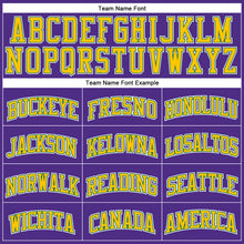 Load image into Gallery viewer, Custom Purple Gold-Kelly Green Authentic Throwback Basketball Jersey

