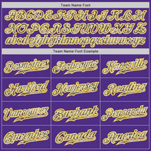 Load image into Gallery viewer, Custom Purple Camo-Gold Authentic Throwback Basketball Jersey
