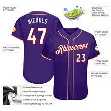 Load image into Gallery viewer, Custom Purple White-Red Authentic Baseball Jersey
