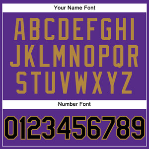 Custom Purple Black Pinstripe Black-Old Gold Authentic Baseball Jersey