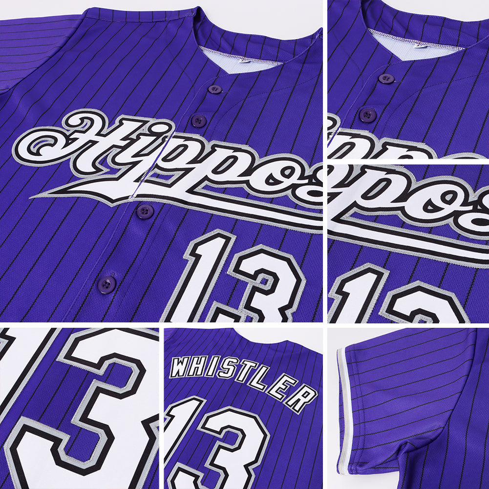 black and purple baseball jersey