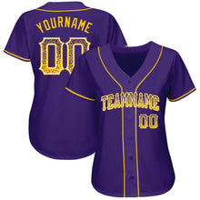 Laden Sie das Bild in den Galerie-Viewer, Custom Purple Gold-White Authentic Drift Fashion Baseball Jersey
