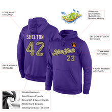 Laden Sie das Bild in den Galerie-Viewer, Custom Stitched Purple Camo-Black Sports Pullover Sweatshirt Hoodie
