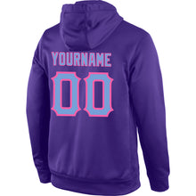 Laden Sie das Bild in den Galerie-Viewer, Custom Stitched Purple Light Blue-Pink Sports Pullover Sweatshirt Hoodie
