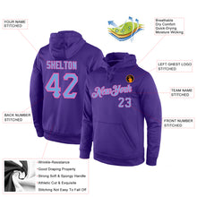 Laden Sie das Bild in den Galerie-Viewer, Custom Stitched Purple Light Blue-Pink Sports Pullover Sweatshirt Hoodie
