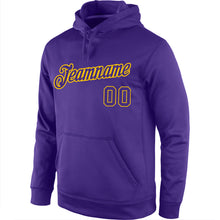 Load image into Gallery viewer, Custom Stitched Purple Purple-Gold Sports Pullover Sweatshirt Hoodie
