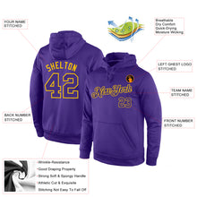 Laden Sie das Bild in den Galerie-Viewer, Custom Stitched Purple Purple-Gold Sports Pullover Sweatshirt Hoodie
