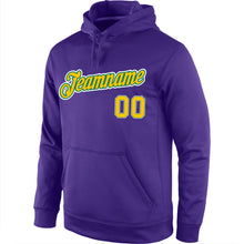 Load image into Gallery viewer, Custom Stitched Purple Gold-Kelly Green Sports Pullover Sweatshirt Hoodie
