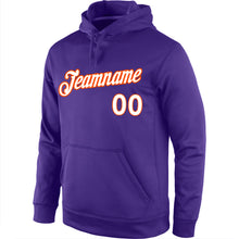 Laden Sie das Bild in den Galerie-Viewer, Custom Stitched Purple White-Orange Sports Pullover Sweatshirt Hoodie
