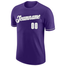 Load image into Gallery viewer, Custom Purple White-Gray Performance T-Shirt
