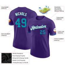 Laden Sie das Bild in den Galerie-Viewer, Custom Purple Teal-White Performance T-Shirt
