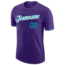 Laden Sie das Bild in den Galerie-Viewer, Custom Purple Teal-White Performance T-Shirt
