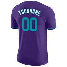 Laden Sie das Bild in den Galerie-Viewer, Custom Purple Teal-White Performance T-Shirt
