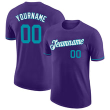 Laden Sie das Bild in den Galerie-Viewer, Custom Purple Teal-White Performance T-Shirt
