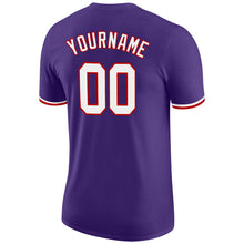 Load image into Gallery viewer, Custom Purple White-Red Performance T-Shirt
