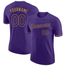 Laden Sie das Bild in den Galerie-Viewer, Custom Purple Purple-Old Gold Performance T-Shirt
