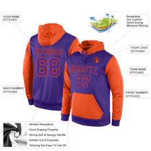 Load image into Gallery viewer, Custom Stitched Purple Purple-Orange Sports Pullover Sweatshirt Hoodie
