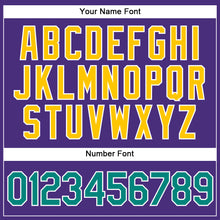 Load image into Gallery viewer, Custom Purple Aqua-Gold Authentic Baseball Jersey
