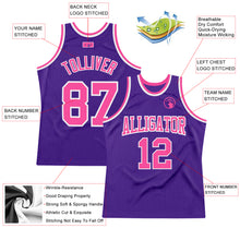 Laden Sie das Bild in den Galerie-Viewer, Custom Purple Pink-White Authentic Throwback Basketball Jersey

