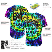 Load image into Gallery viewer, Custom Purple Black-Old Gold 3D Pattern Design Leopard Authentic Baseball Jersey
