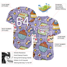 Load image into Gallery viewer, Custom Purple White-Purple 3D Pattern Design Sticker Cartoons Authentic Baseball Jersey
