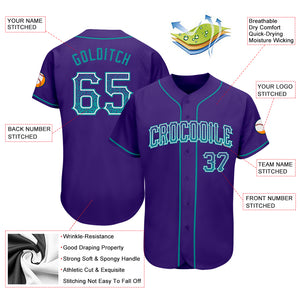 Custom Purple Teal-White Authentic Drift Fashion Baseball Jersey