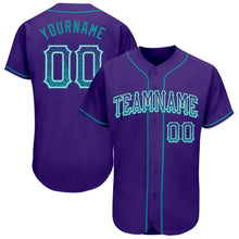 Load image into Gallery viewer, Custom Purple Teal-White Authentic Drift Fashion Baseball Jersey
