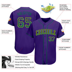 Custom Purple Kelly Green-Gold Authentic Drift Fashion Baseball Jersey