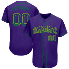 Load image into Gallery viewer, Custom Purple Kelly Green-Gold Authentic Drift Fashion Baseball Jersey
