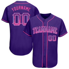 Laden Sie das Bild in den Galerie-Viewer, Custom Purple Pink-Light Blue Authentic Drift Fashion Baseball Jersey
