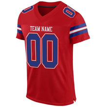 Load image into Gallery viewer, Custom Red Royal-White Mesh Authentic Football Jersey
