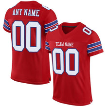 Load image into Gallery viewer, Custom Red White-Royal Mesh Authentic Football Jersey
