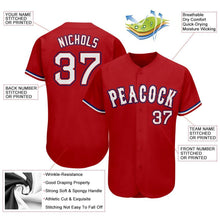 Load image into Gallery viewer, Custom Red White-Royal Authentic Baseball Jersey
