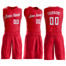 Загрузить изображение в средство просмотра галереи, Custom Red White Round Neck Suit Basketball Jersey
