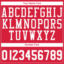 Load image into Gallery viewer, Custom Red White Round Neck Suit Basketball Jersey
