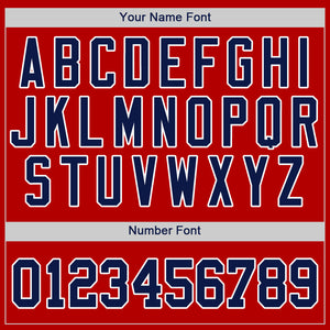 Custom Red Navy-White Authentic Baseball Jersey