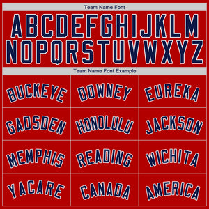 Custom Red Navy-White Authentic Baseball Jersey