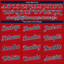 Load image into Gallery viewer, Custom Red Navy-White Authentic Baseball Jersey
